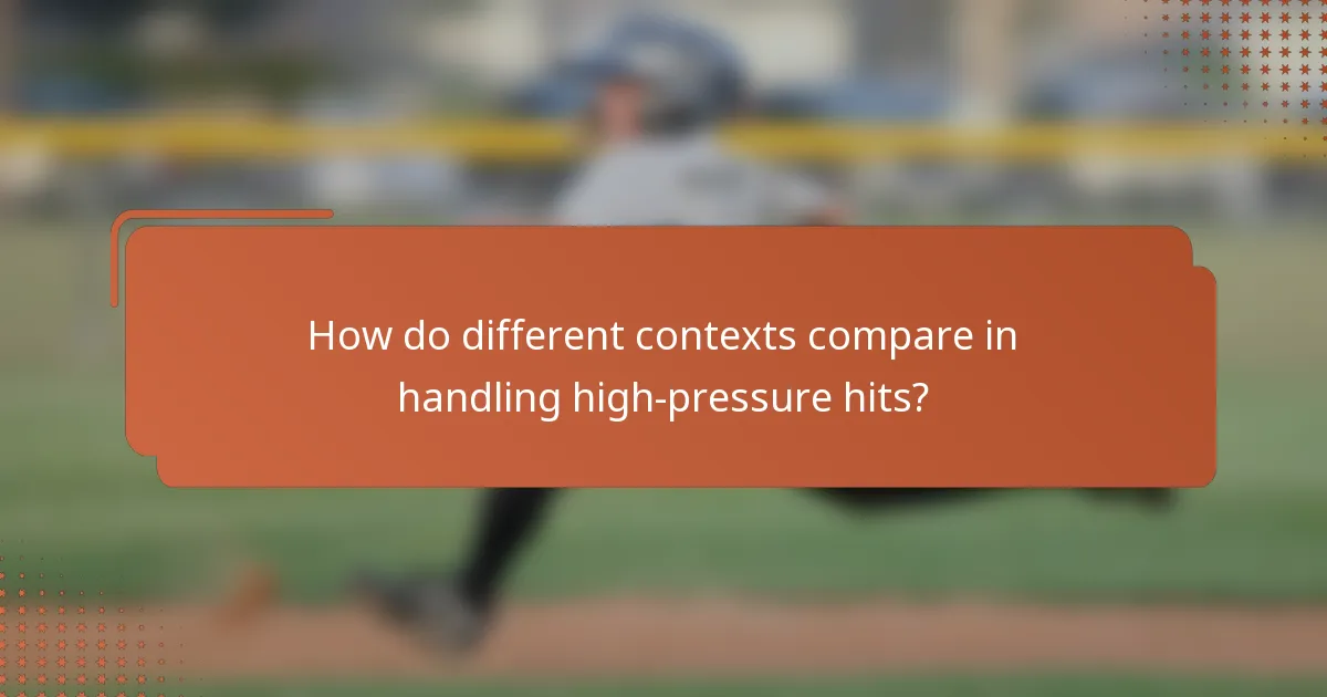 How do different contexts compare in handling high-pressure hits?