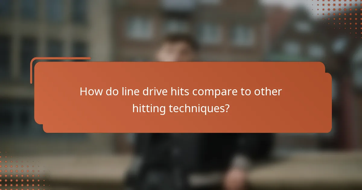How do line drive hits compare to other hitting techniques?