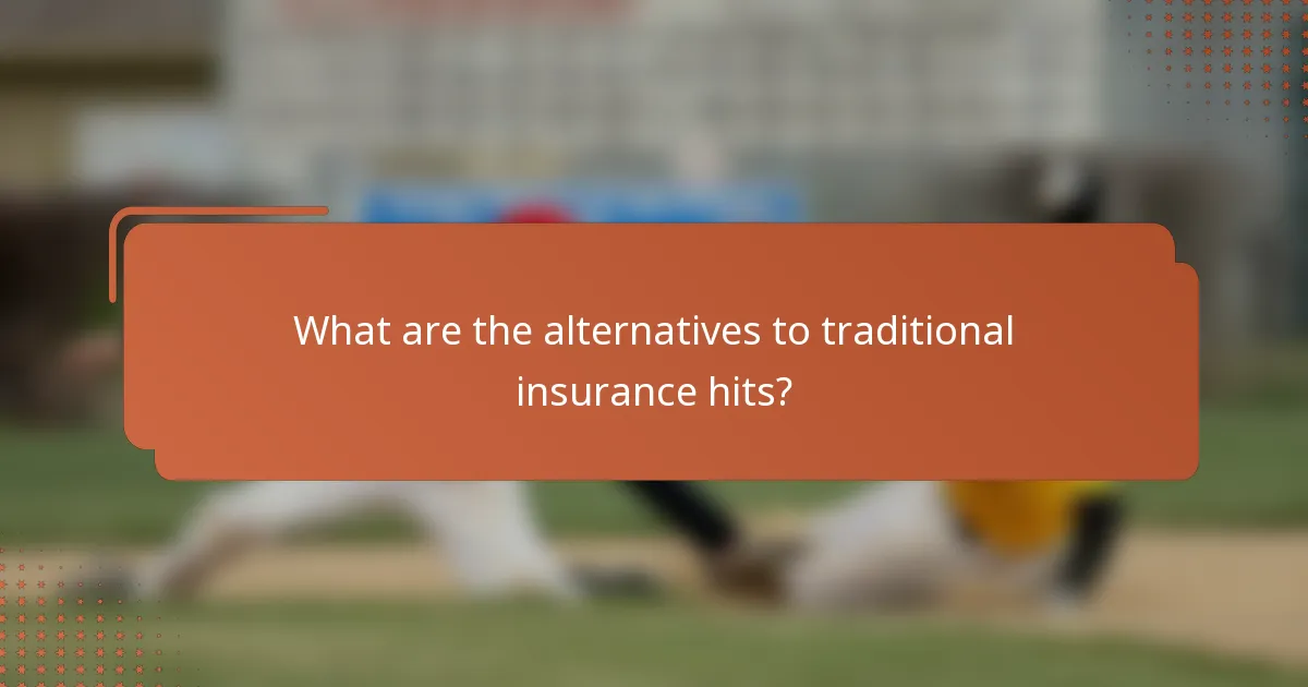 What are the alternatives to traditional insurance hits?