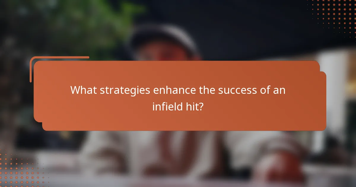 What strategies enhance the success of an infield hit?